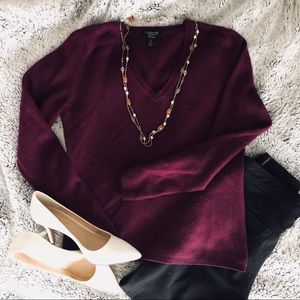 {S} Royal Purple 100% Cashmere Sweater